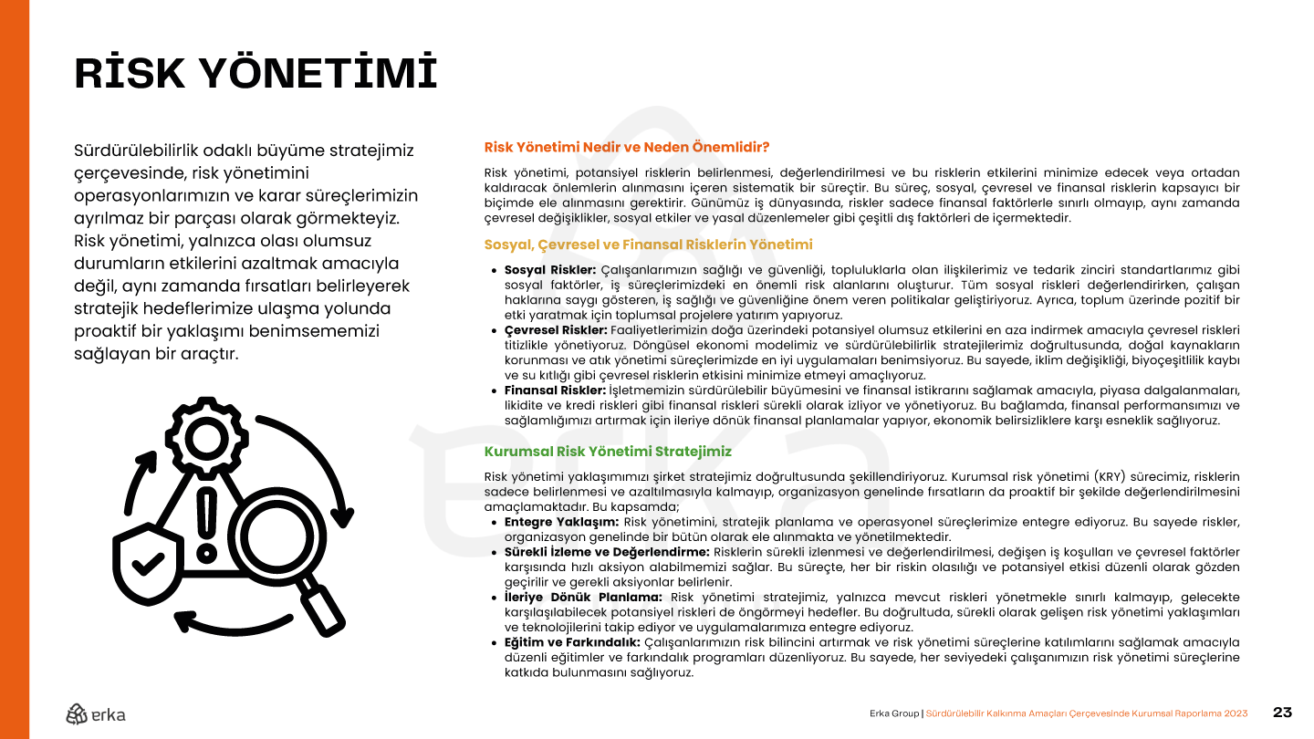 Erka Group 2023 Sürdürülebilirlik Raporu
