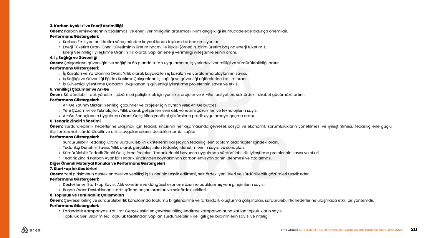 Erka Group 2023 Sürdürülebilirlik Raporu